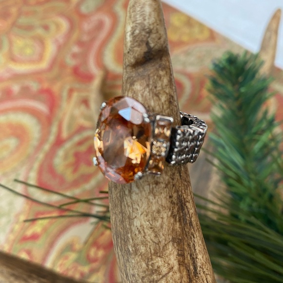 SILPADA Sterling Amber Stretch Ring R2384 - Picture 4 of 12